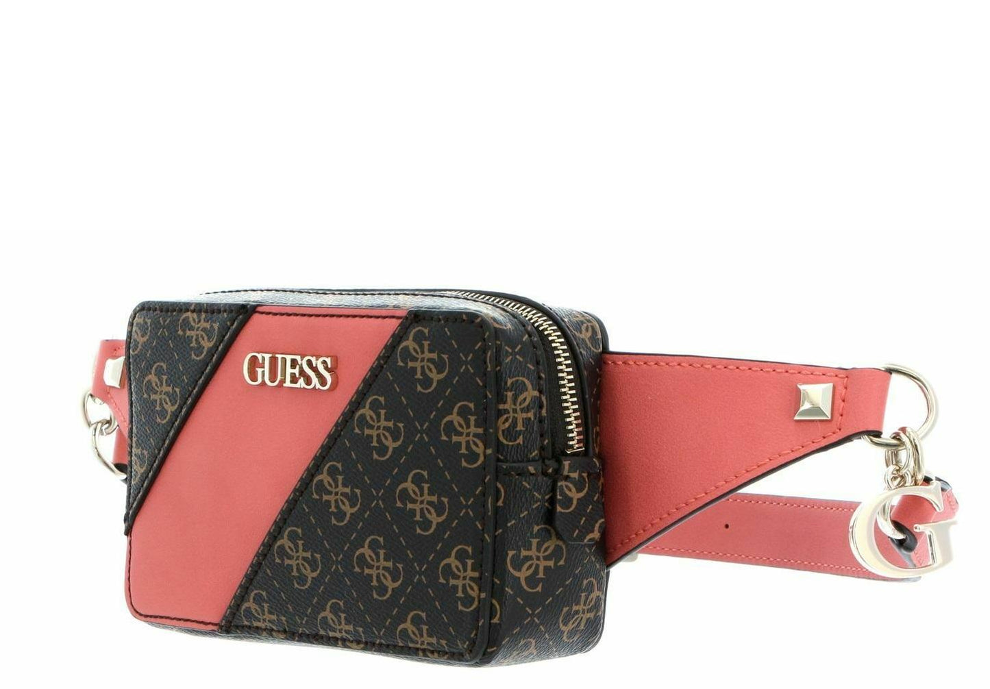 Guess, Camy, Textil-Bauchtasche, 4G-Logo, Koralle/Braun, Für Frauen