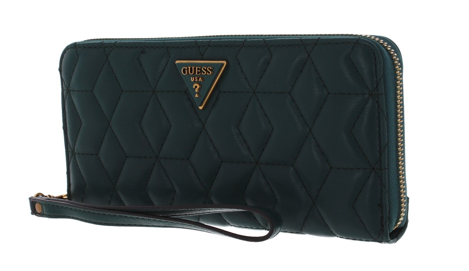 Guess Guess Elenia Textilbrieftasche mit großem Reißverschluss Waldmotiv für Frauen Mode / Modeaccessoires / Textilbrief
