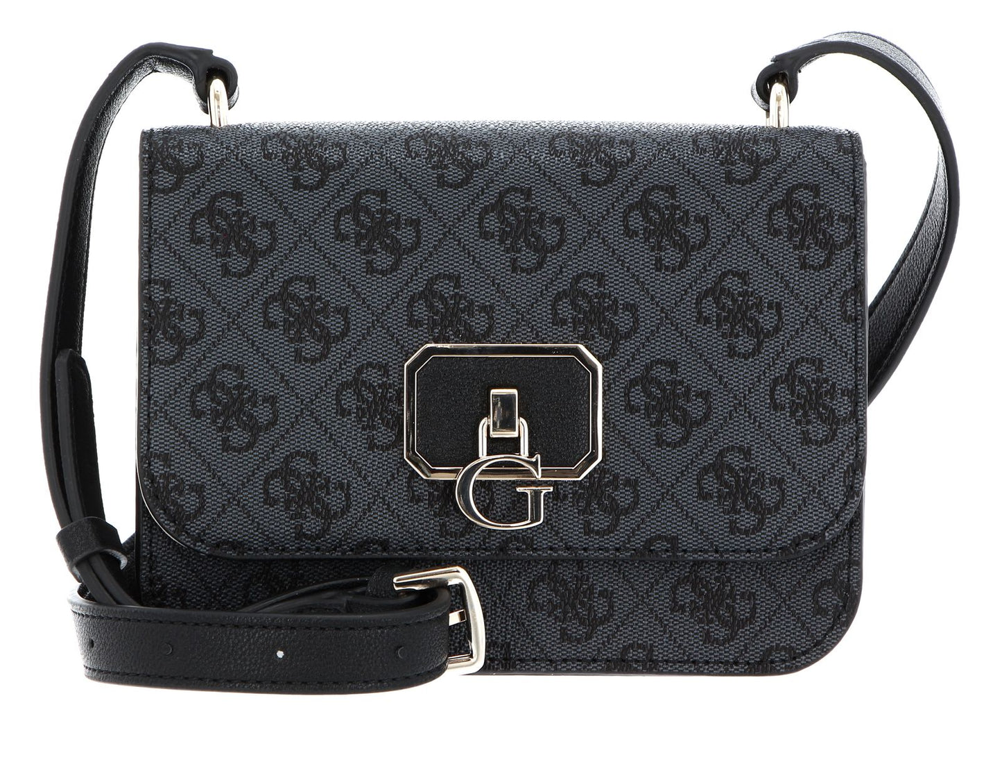 Guess, Noelle, Gürtel, Magnetclip, Textil-Umhängetasche, Schwarz, 14 x 18,5 x 7 cm, Für Frauen