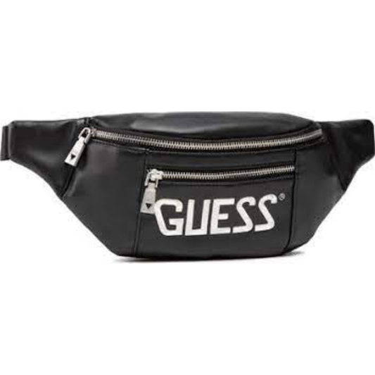 Guess Guess, Salameda, Leder, Textil-Bauchtasche, Schwarz, 29,5/39 x 14 x 7 cm, Für Männer Regular