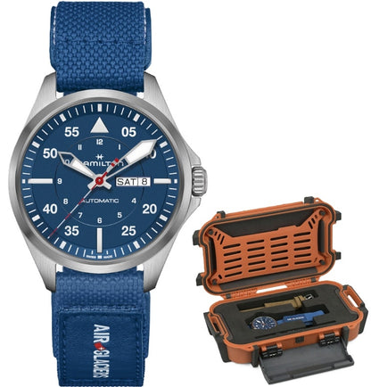 HAMILTON Mod. KHAKI AVIATION PILOT DAY DATE AUTO - AIR-GLACIERS Special Edition + Extra Strap H64655941 Day & Date Armbanduhr 42 mm ansicht-3