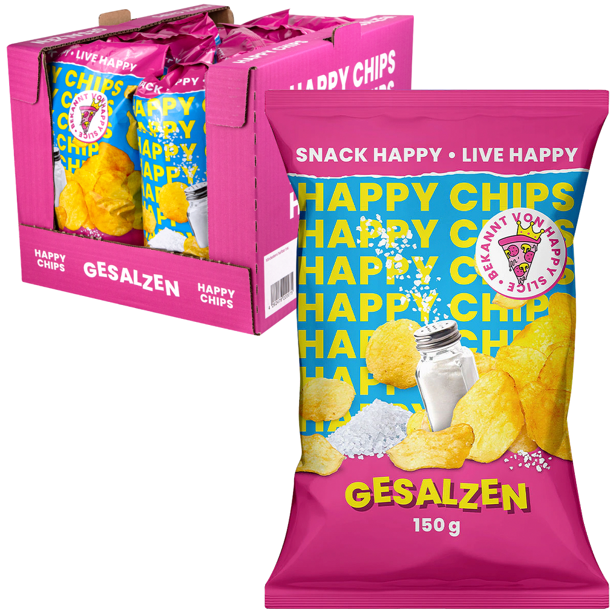 Happy Chips gesalzen 150g by Knossi & Trymacs - Candyshop.ch
