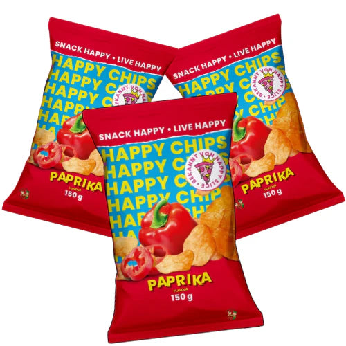 Happy Chips Paprika 150g by Knossi & Trymacs - Candyshop.ch