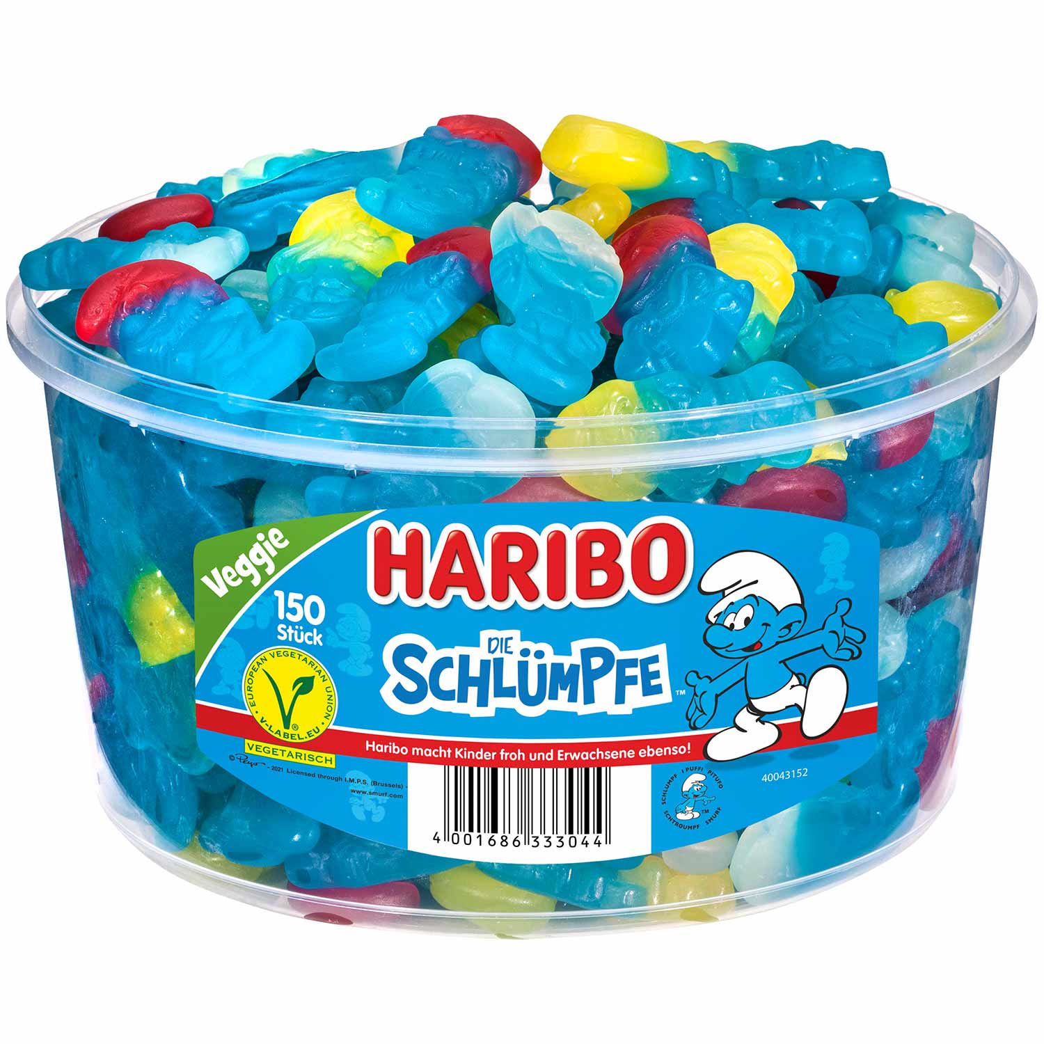 Haribo Die Schlümpfe vegetarisch 150er - Candyshop.ch