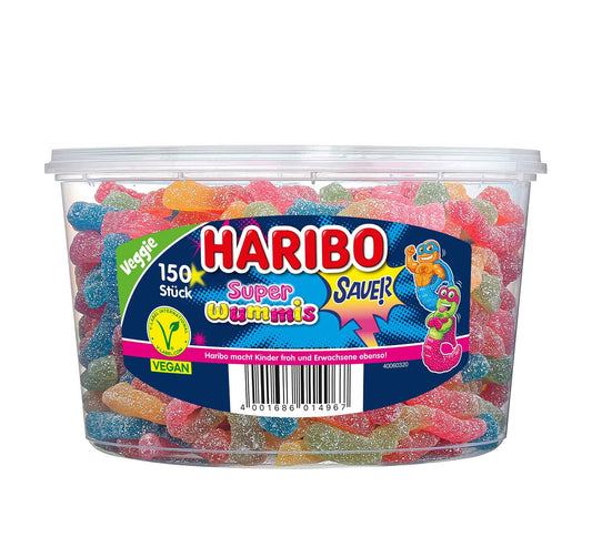 Haribo Super Wummis sauer vegan 150er Saure Fruchtgummi Würmer - Candyshop.ch
