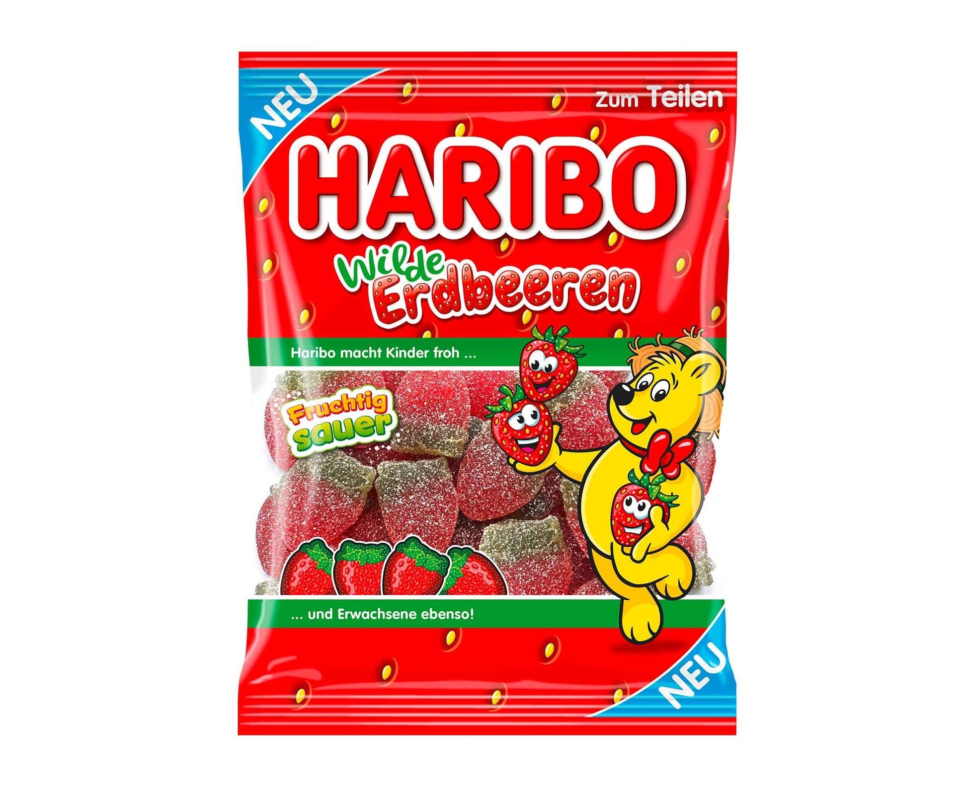 Haribo Wilde Erdbeeren 175g Saures Fruchtgummi mit Erdbeergeschmack - Candyshop.ch