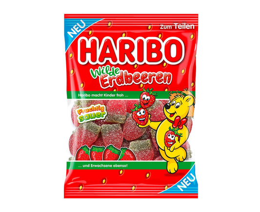 Haribo Wilde Erdbeeren 175g Saures Fruchtgummi mit Erdbeergeschmack - Candyshop.ch