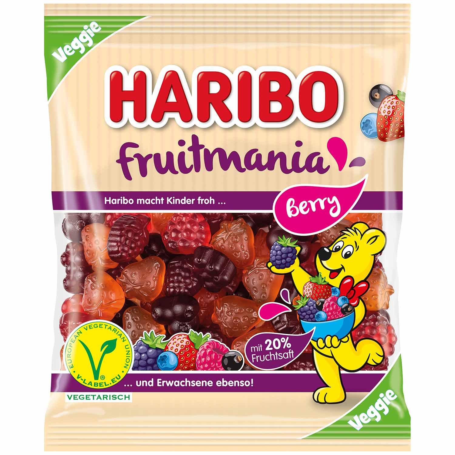 Haribo Fruitmania Berry vegetarisch 160g - Candyshop.ch