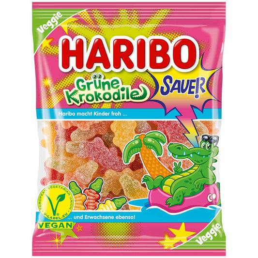 Haribo Grüne Krokodile sauer veggie 175g - Candyshop.ch