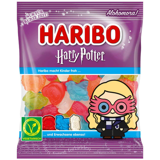 Haribo Harry Potter Luna Lovegood vegetarisch 160g  Saures Fruchtgummi. Für Vegetarier geeignet.