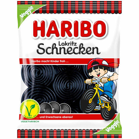 Haribo Lakritz Schnecken vegetarisch 175g - Candyshop.ch