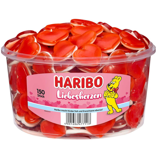 Haribo Liebesherzen 150er Fruchtgummi-Herzen mit Schaumzucker - Candyshop.ch
