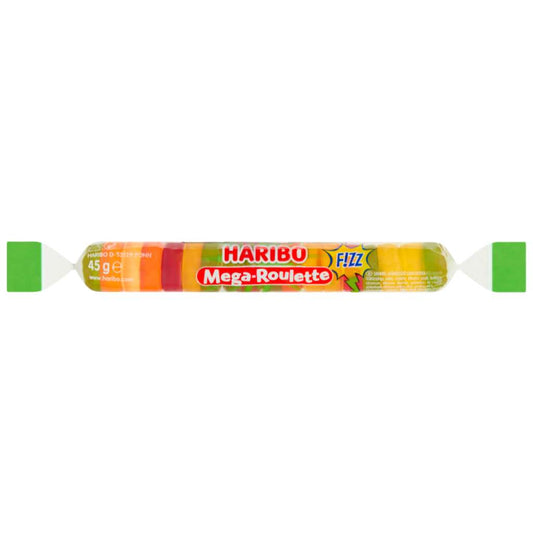 Haribo Mega Roulette Sour Fizz Fruchtgummi 45g - Candyshop.ch