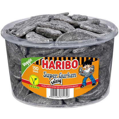 Haribo Super Gurken salzig vegan 150er - Candyshop.ch