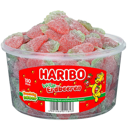 Haribo Wilde Erdbeeren sauer 150er Saures Fruchtgummi mit Erdbeergeschmack