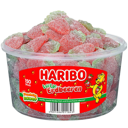 Haribo Wilde Erdbeeren sauer 150er Saures Fruchtgummi mit Erdbeergeschmack