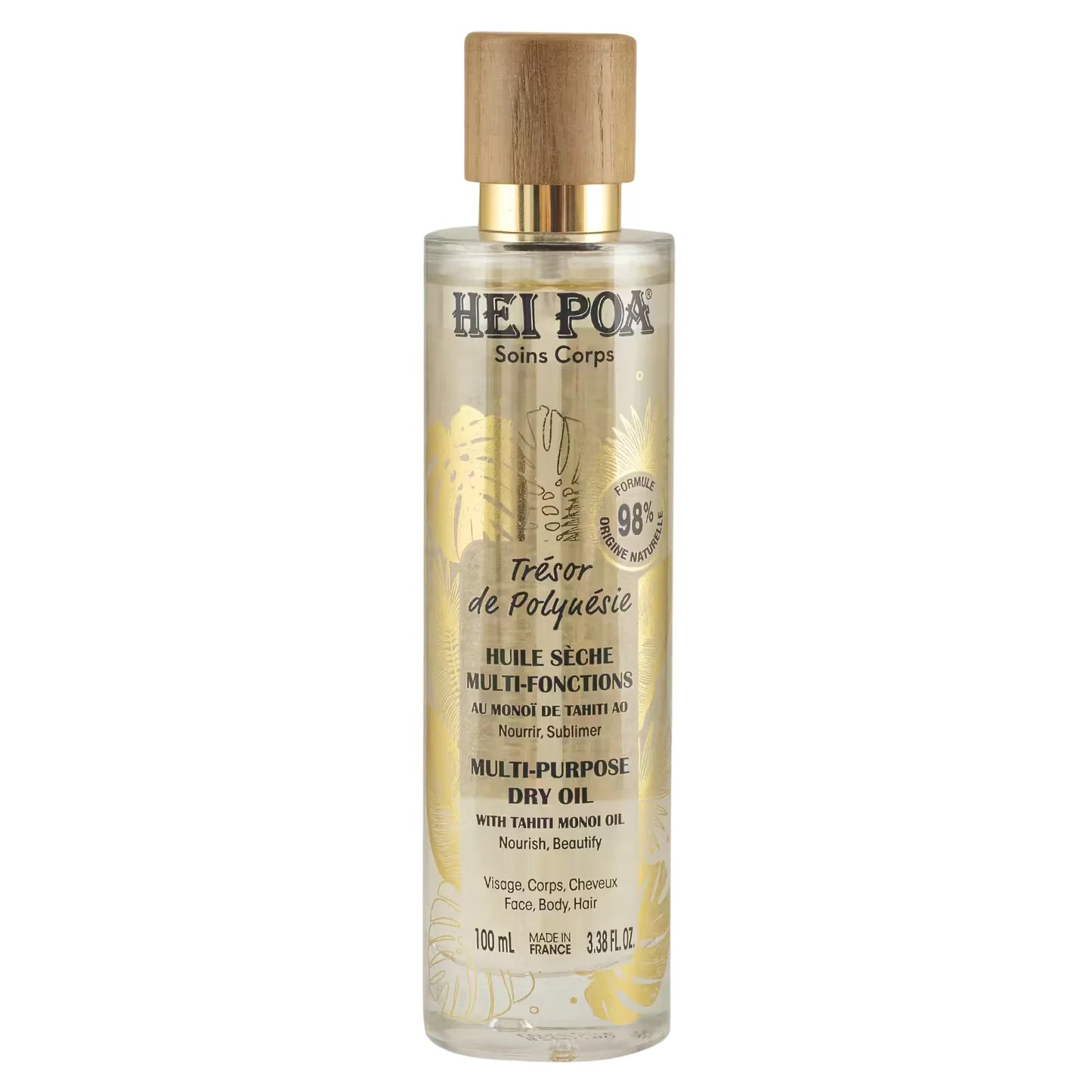 Hei Poa Hei Poa, Tresor De Polynesie, Monoi-Öl, Nährend, Trockenöl für den Körper, 100 ml Regular