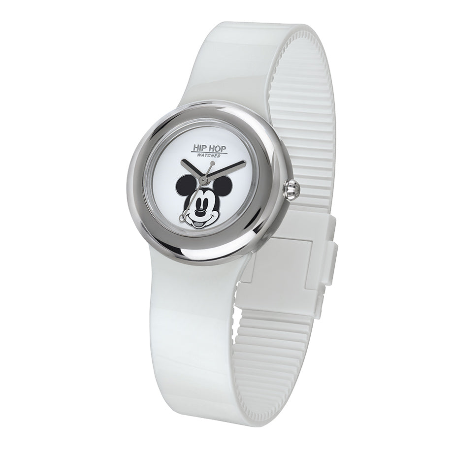HIP HOP MICKEY METAL WHITE HWU0920 Only Time Armbanduhr 32 mm Weiss