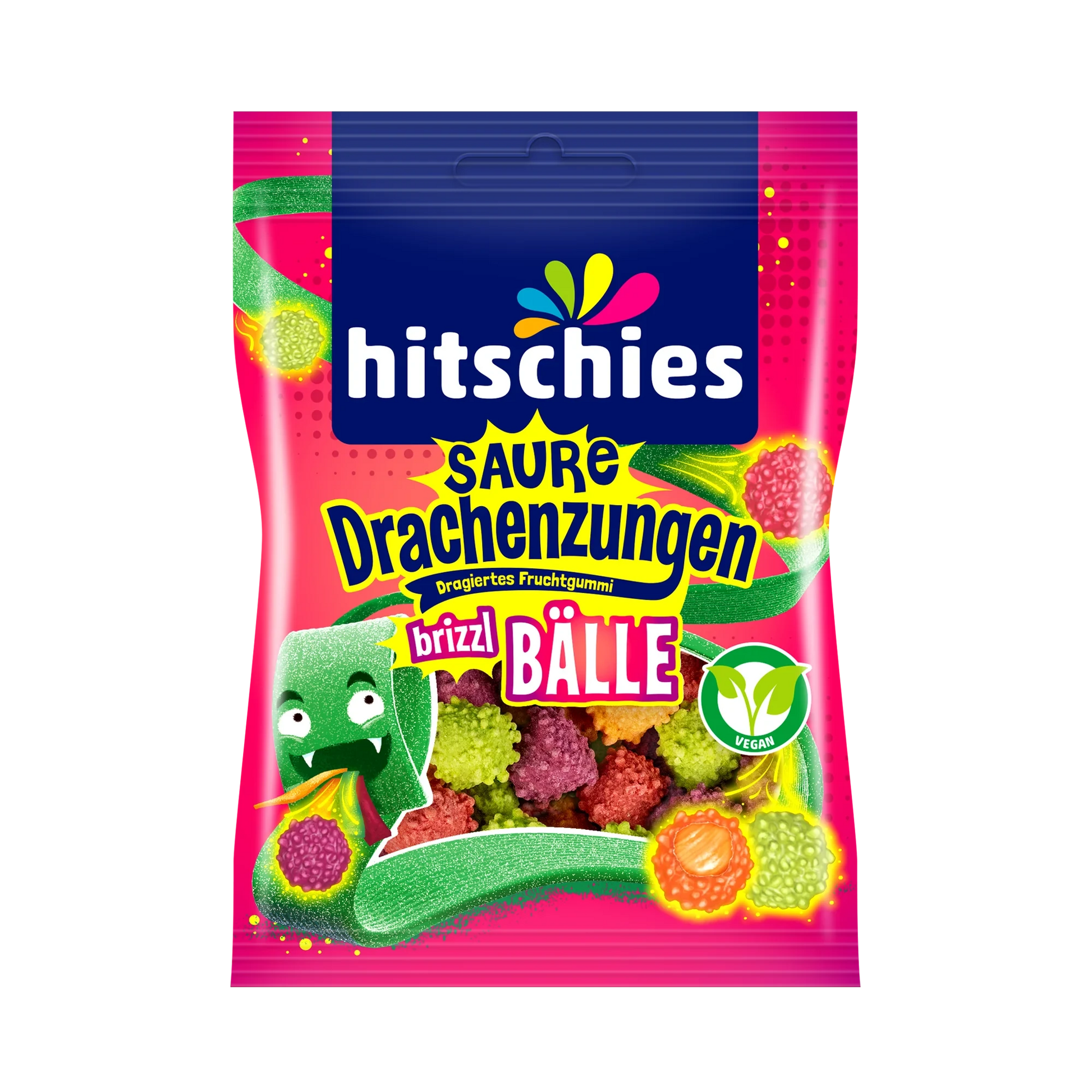 hitschies Saure Drachenzungen Brizzl Bälle 100g - Candyshop.ch
