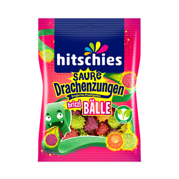 Hitschies Saure Drachenzungen Brizzl Bälle Fruchtgummi 100 g