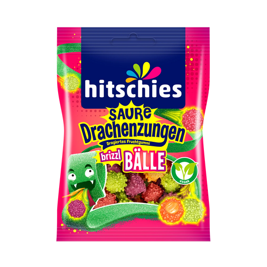 hitschies Saure Drachenzungen Brizzl Bälle 100g - Candyshop.ch