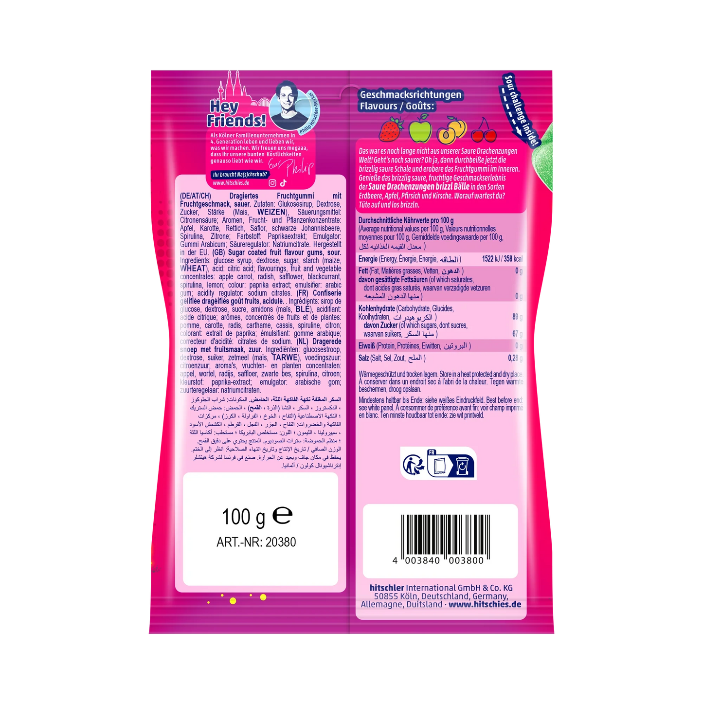 hitschies Saure Drachenzungen Brizzl Bälle 100g - Candyshop.ch