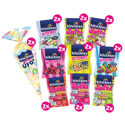 Hitschies Buntes Bündel Halal halal zertifizierte Süßigkeiten Mix aus 20 Beuteln Vorteilspreis - Candyshop.ch