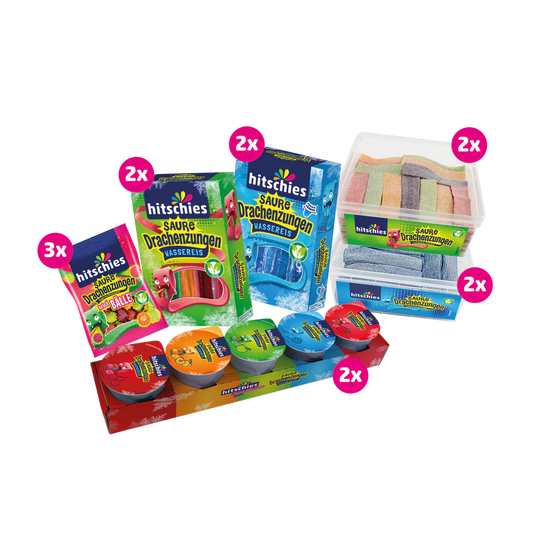 Hitschies Buntes Bündel Saure Drachenzungen 7500g Sorten Mix Wassereis - Candyshop.ch