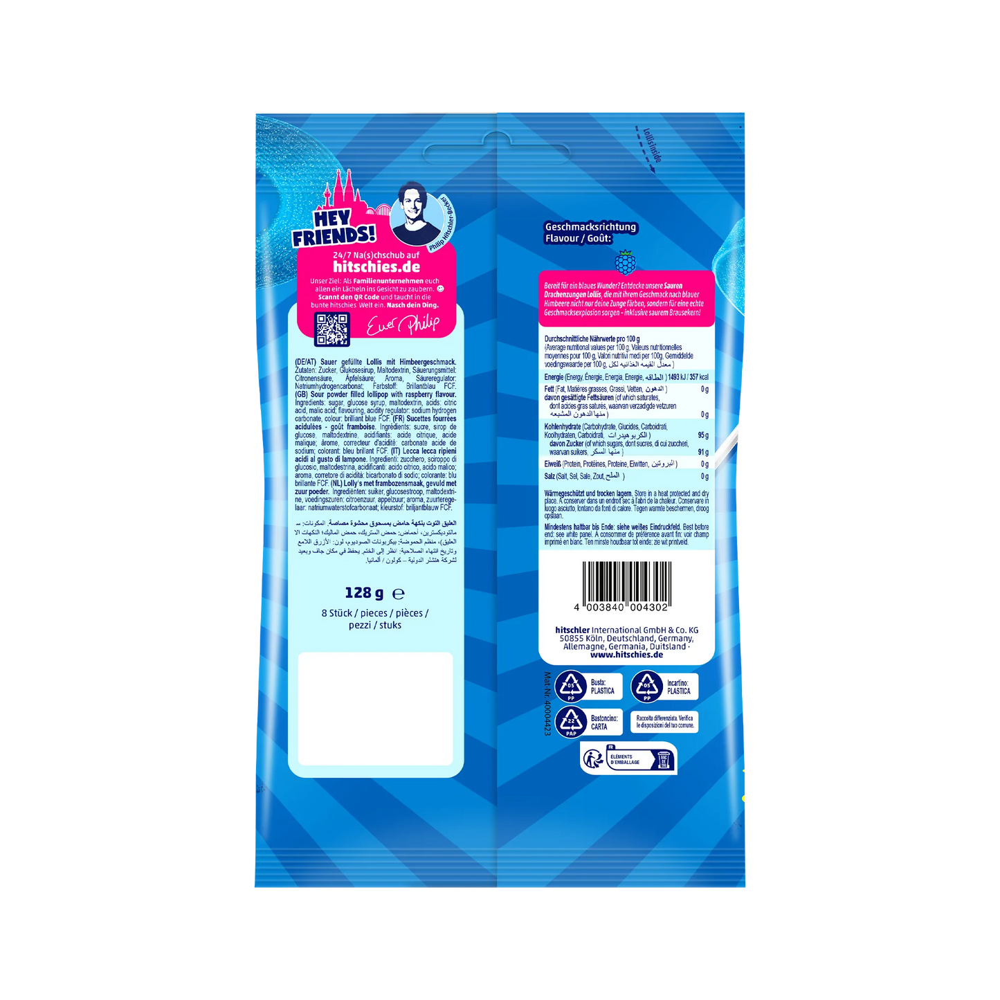 hitschies Saure Drachenzungen Lollis blau - Candyshop.ch