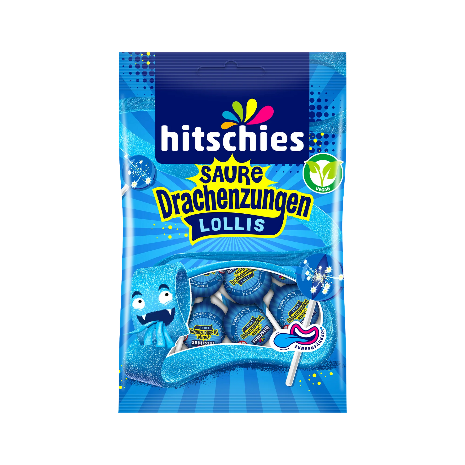 hitschies Saure Drachenzungen Lollis blau - Candyshop.ch
