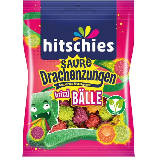 hitschies Saure Drachenzungen Brizzl Bälle 100g - Candyshop.ch