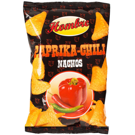 Hombre Nachos Paprika-Chili 125g Geröstete Mais-Chips mit Paprika-Chili-Geschmack - Candyshop.ch