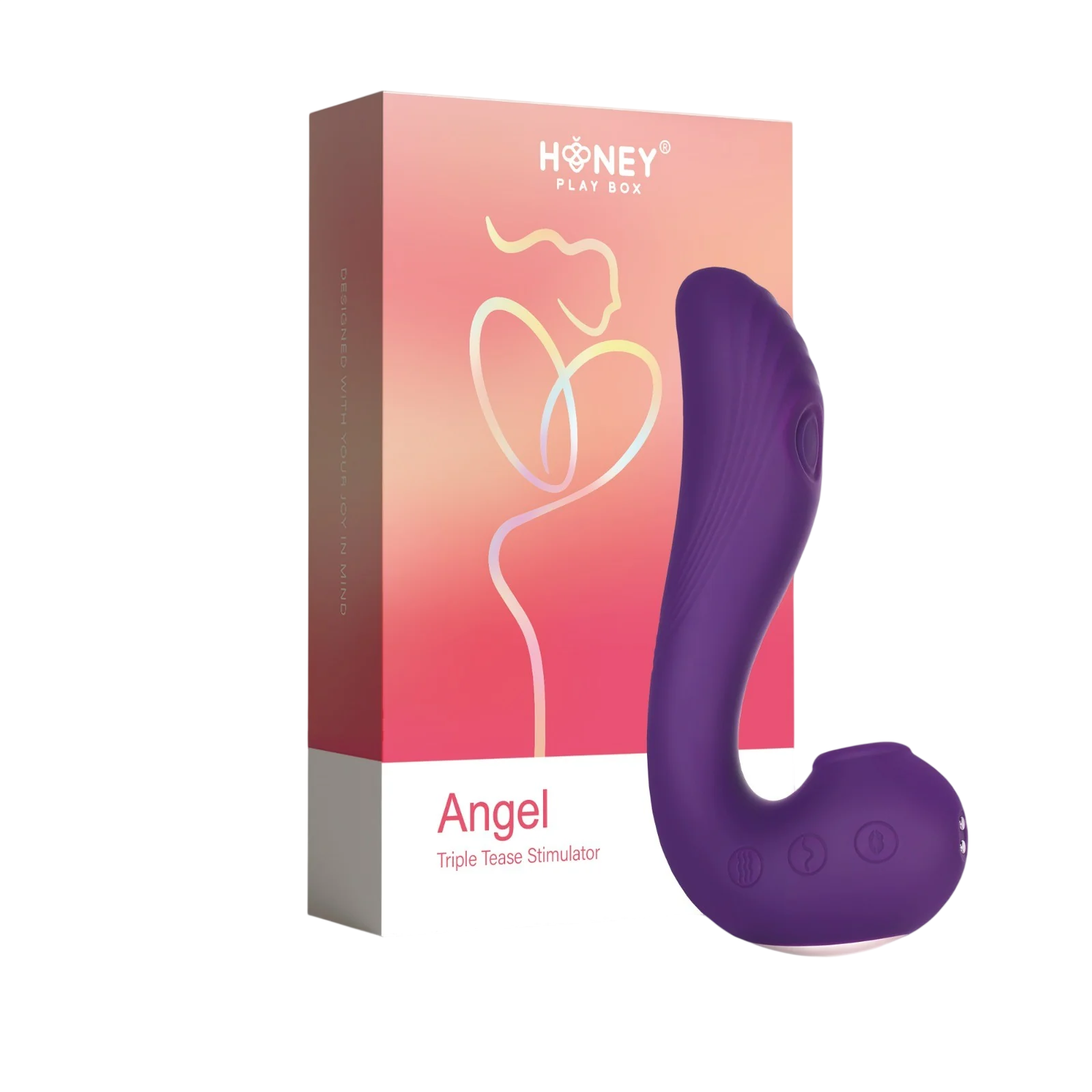 Honey Play Box Honey Play Box, Angel, Kitzler-Sauger, G-Punkt-Vibrator und klitorale Leckzunge 3-in-1, 9 Vibrating + 9 Lickin