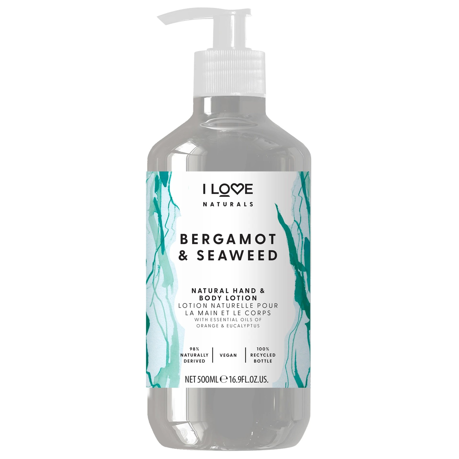 I Love I Love Naturals Collection vegane Feuchtigkeitsspendende Lotion Bergamotte & Seetang 500 Bodylotion