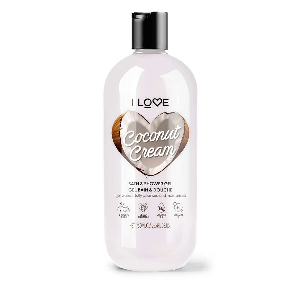 I Love I Love, Coconut & Cream, Hydratisierend, Duschgel, Für alle Hauttypen, 750 ml Regular