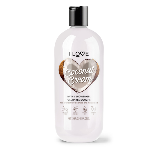 I Love I Love, Coconut & Cream, Hydratisierend, Duschgel, Für alle Hauttypen, 750 ml Regular
