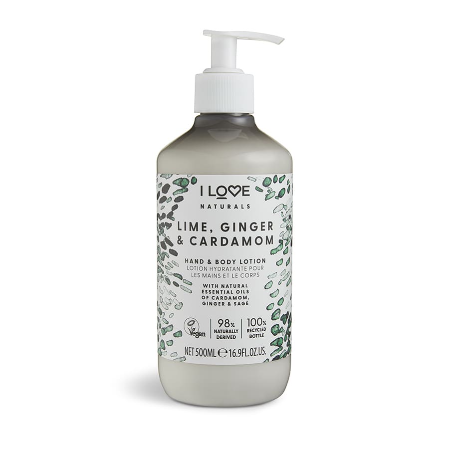 I Love Naturals Collection Lotion 500 ml – Vegane Feuchtigkeit mit Limette, Ingwer & Kardamom