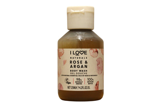 I Love I Love, Naturals Collection, Vegan, Rose & Argan, Hydratisierend, Duschgel, Für alle Hauttypen, 125 ml Regular