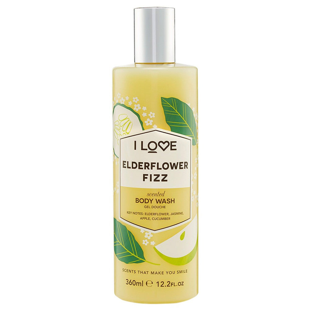 I Love I Love, Signature Collection, Parabenfrei, Reinigung, Holunderblüten-Fizz, Duschgel, 360 ml Regular