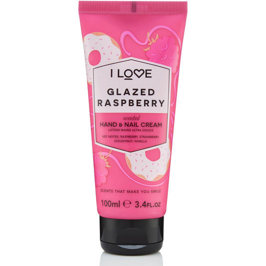 I Love I Love, Signature Collection, Feuchtigkeitsspendend, Hand- und Nagelcreme, Glasierte Himbeere, 100 ml Regular