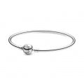 PANDORA Mod. MOMENTS STERLING SILVER BANGLE BRACELET ansicht-3