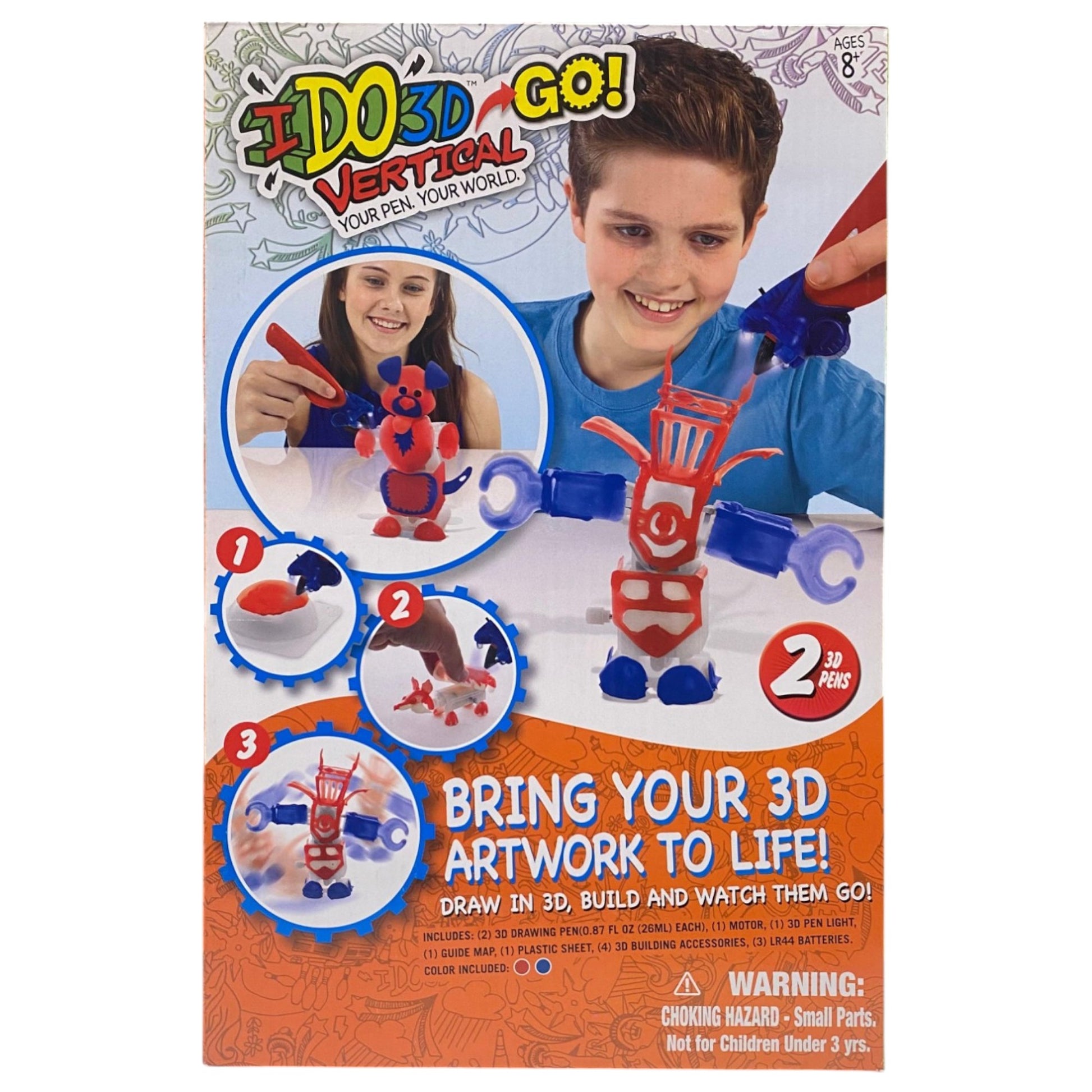 Ido3D Ido3D, Go Bring Your 3D Artwork To Life, 2 vertikale Farbwechsel-Stifte, Zeichenset, Unisex, 8+ jahre Regular