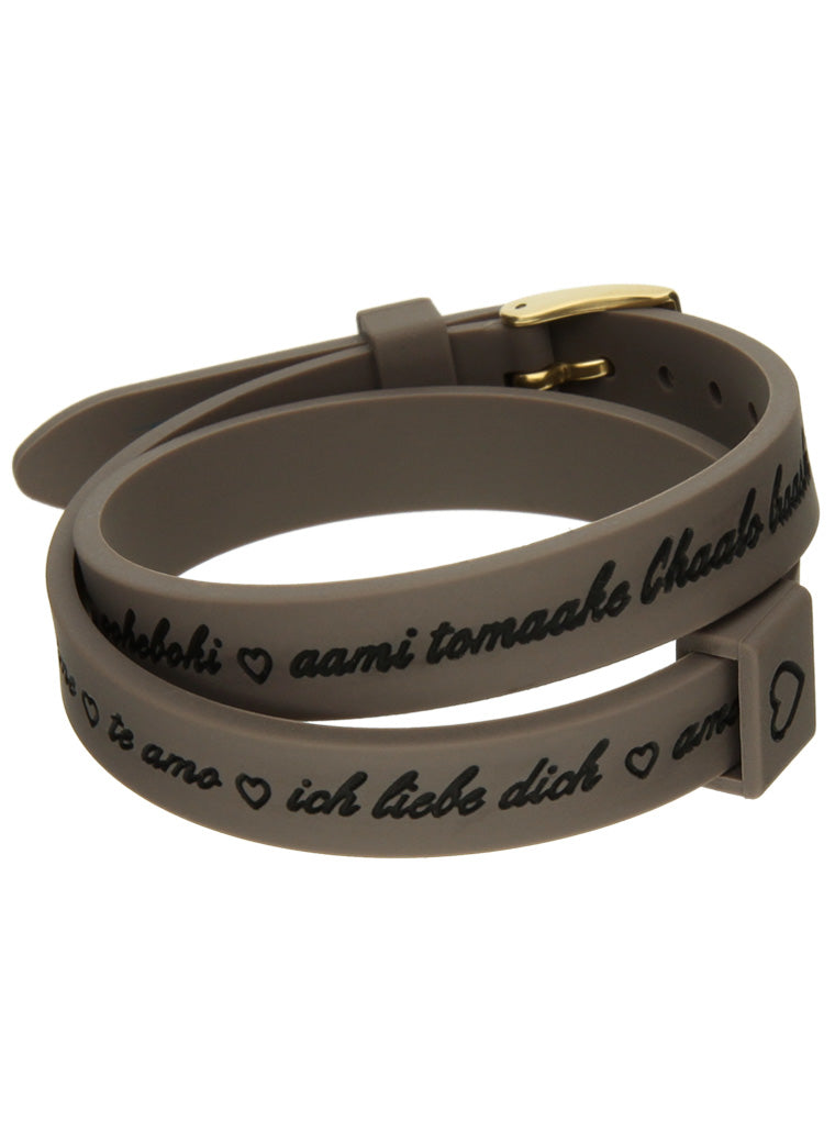 IL MEZZOMETRO Mod. I LOVE YOU GOLD BUCKLE EDITION - GREY - Bracciale in silicone/silicone bracelet BMG1703 Schmuck Gold