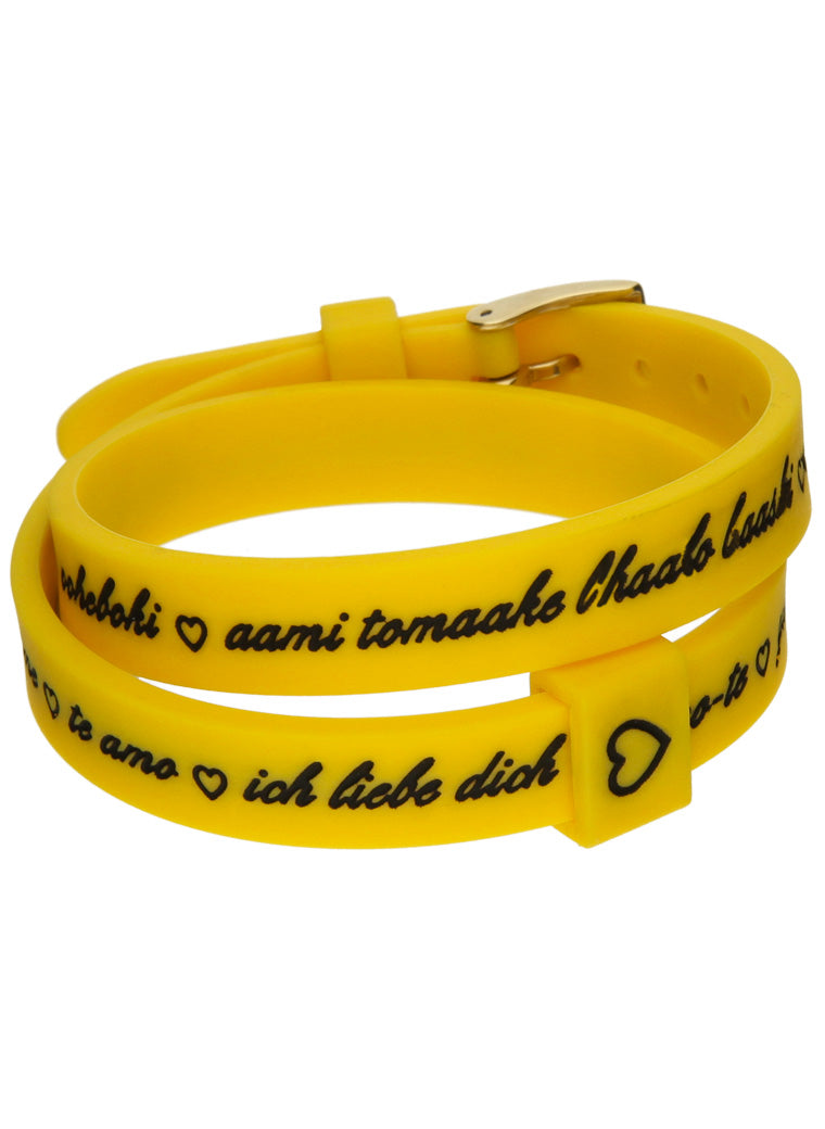 IL MEZZOMETRO Mod. I LOVE YOU GOLD BUCKLE EDITION - YELLOW - Bracciale in silicone/silicone bracelet BMG1711 Schmuck Gold