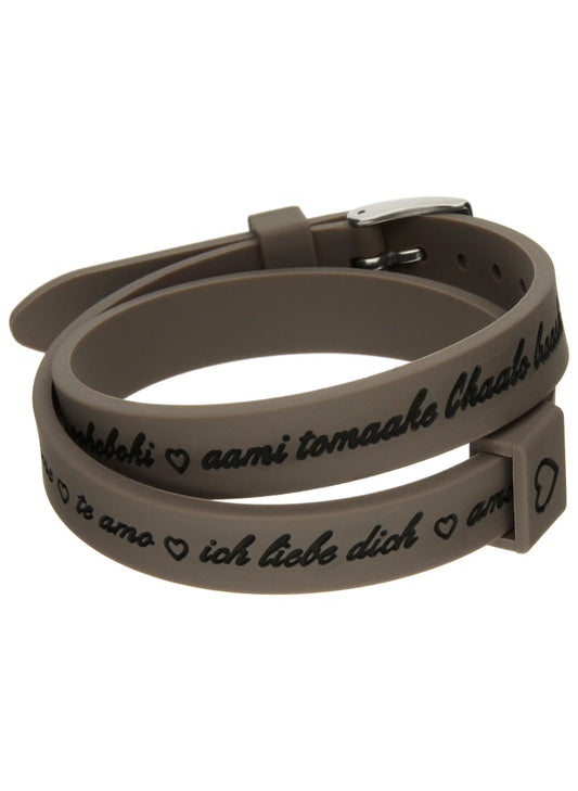IL MEZZOMETRO Mod. I LOVE YOU SILVER BUCKLE EDITION - GREY - Bracciale in silicone/silicone bracelet BM1703 Schmuck Silber