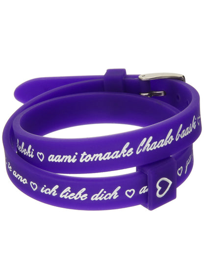 IL MEZZOMETRO Mod. I LOVE YOU SILVER BUCKLE EDITION - PURPLE - Bracciale in silicone/silicone bracelet BM1707 Schmuck Silber