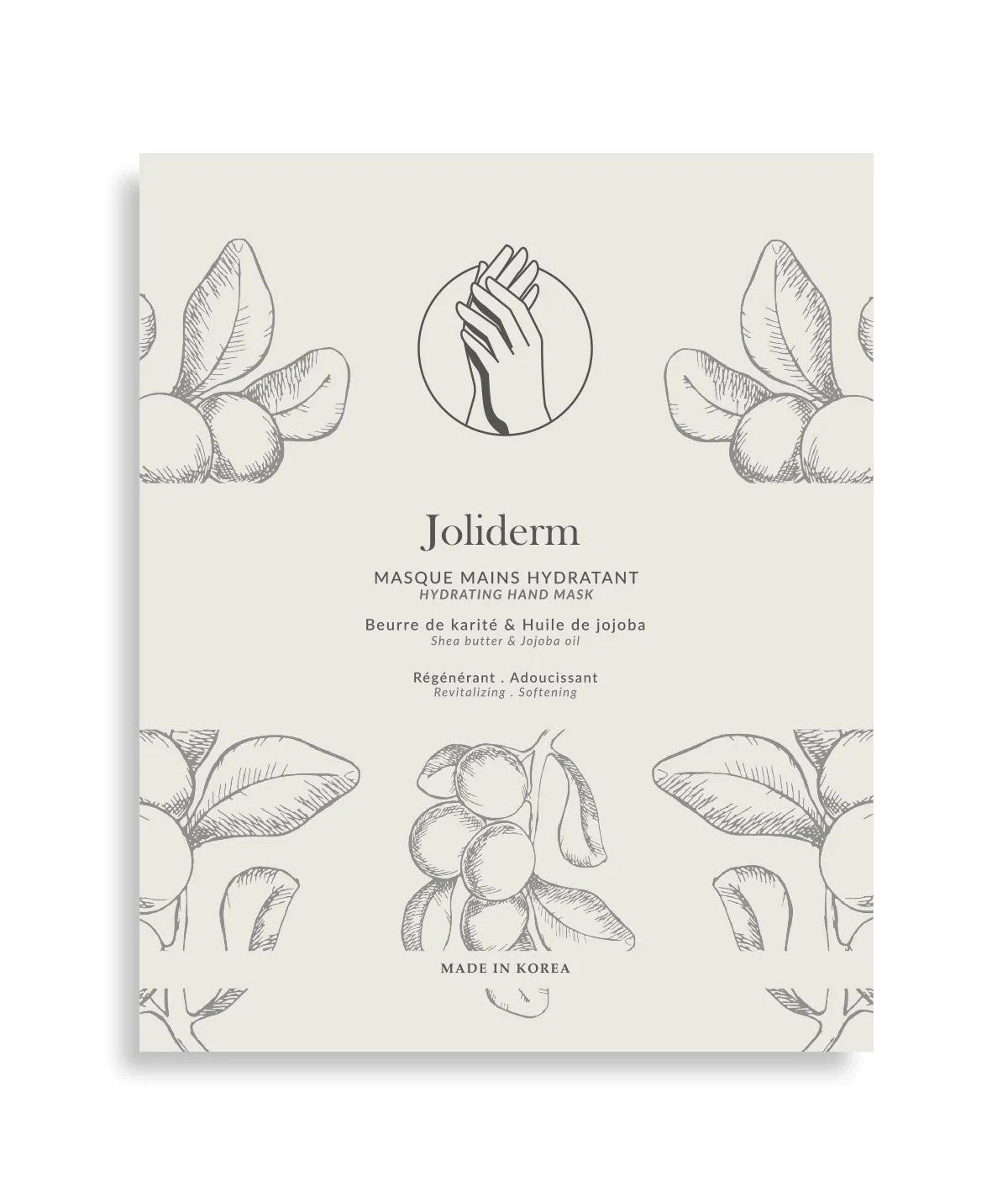 Joliderm Duo Set, Joliderm, Joliderm, Sheabutter und Kokosöl, Feuchtigkeitsspendend & Weichmachend, Handtuchmaske, 2 stk, 2 R