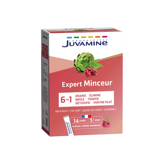 Juvamine Juvamine, Expert Minceur 6 In 1, Slimming & Detox, Pulverstäbchen, 14 stk, 46.5 g Regular
