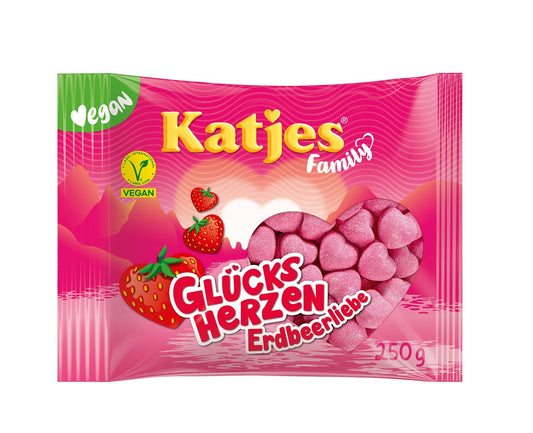 Katjes Family Glücksherzen Erdbeerliebe 250g - Candyshop.ch