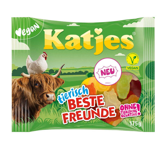 Katjes tierisch beste Freunde 175g Fruchtgummi. Für Veganer geeignet.